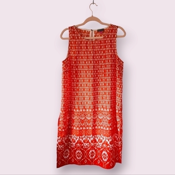 VINCE Camuto | Marrakech Fiery Red Print Tunic Coverup Sleeveless Dress Size M - Picture 2 of 9